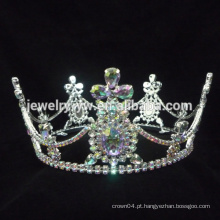 Cabelo acessórios de jóias de cabelo coroas vintage e brincos de cruz banhado a ouro jóias por atacado coroas e tiaras